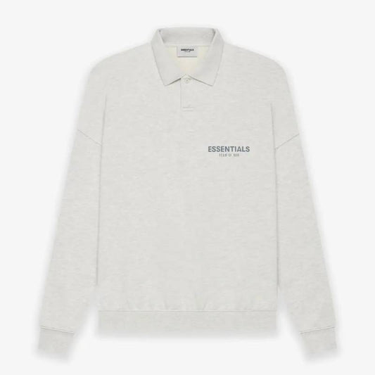 Fear of God ESSENTIALS Long Sleeve Gray Polo Sweatshirt